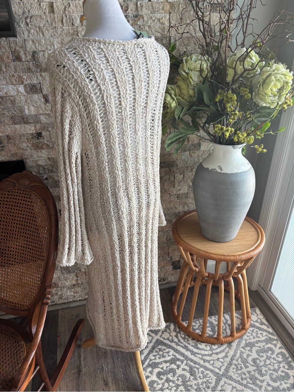 H&M Cream Knit Long Sleeve Maxi Dress - Picture 7 of 8